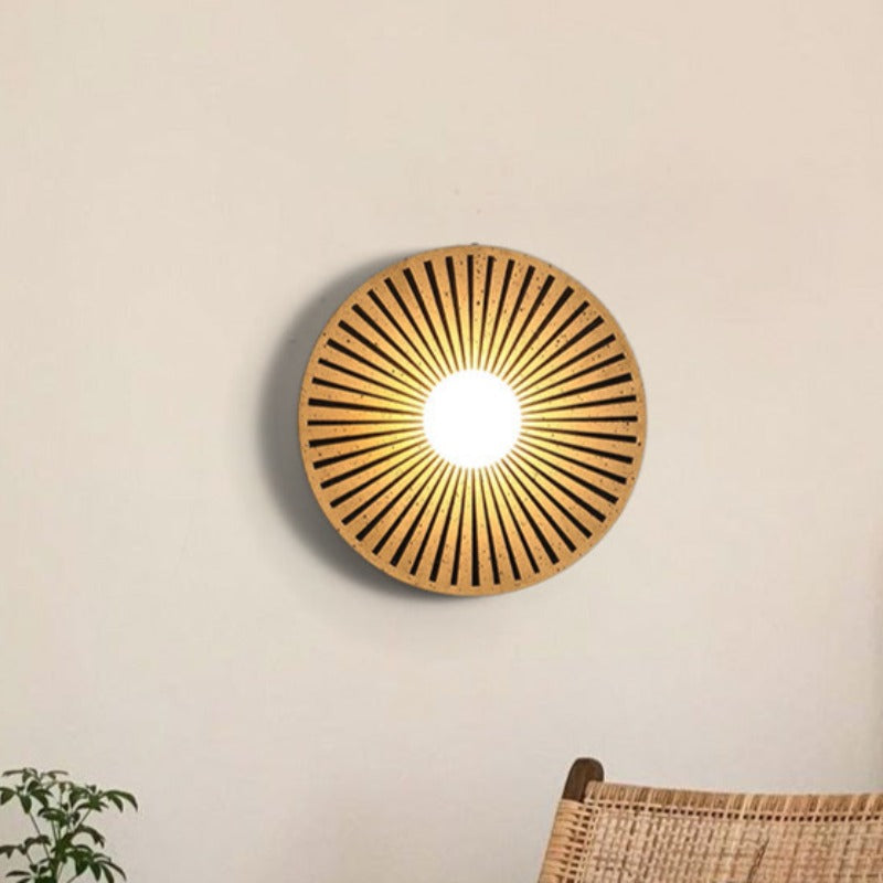 Morandi wall lamp, circular resin design, indoor lighting for bedroom