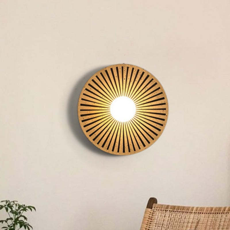 Morandi wall lamp, circular resin design, indoor lighting for bedroom