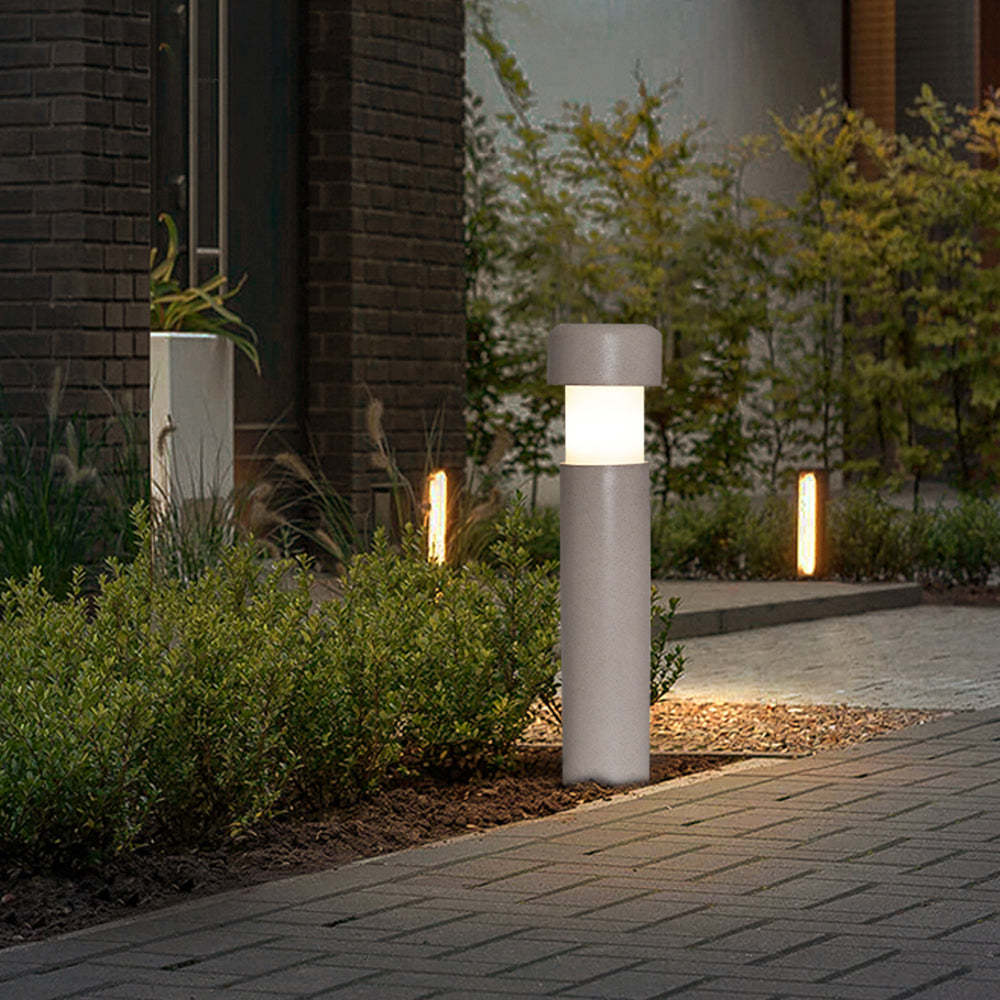 Gray Orr modern outdoor path light illuminating garden walkway