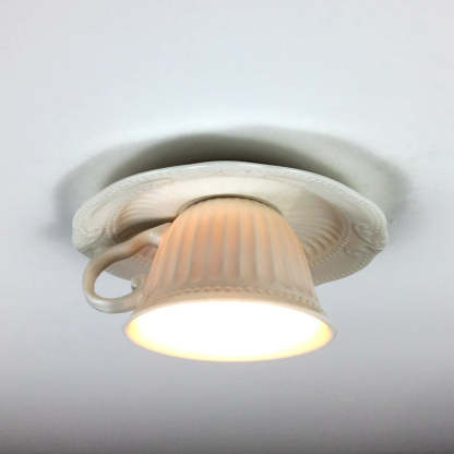 Cairns Modern Cup Ceiling Light, Ceramic Tea Cup Design
