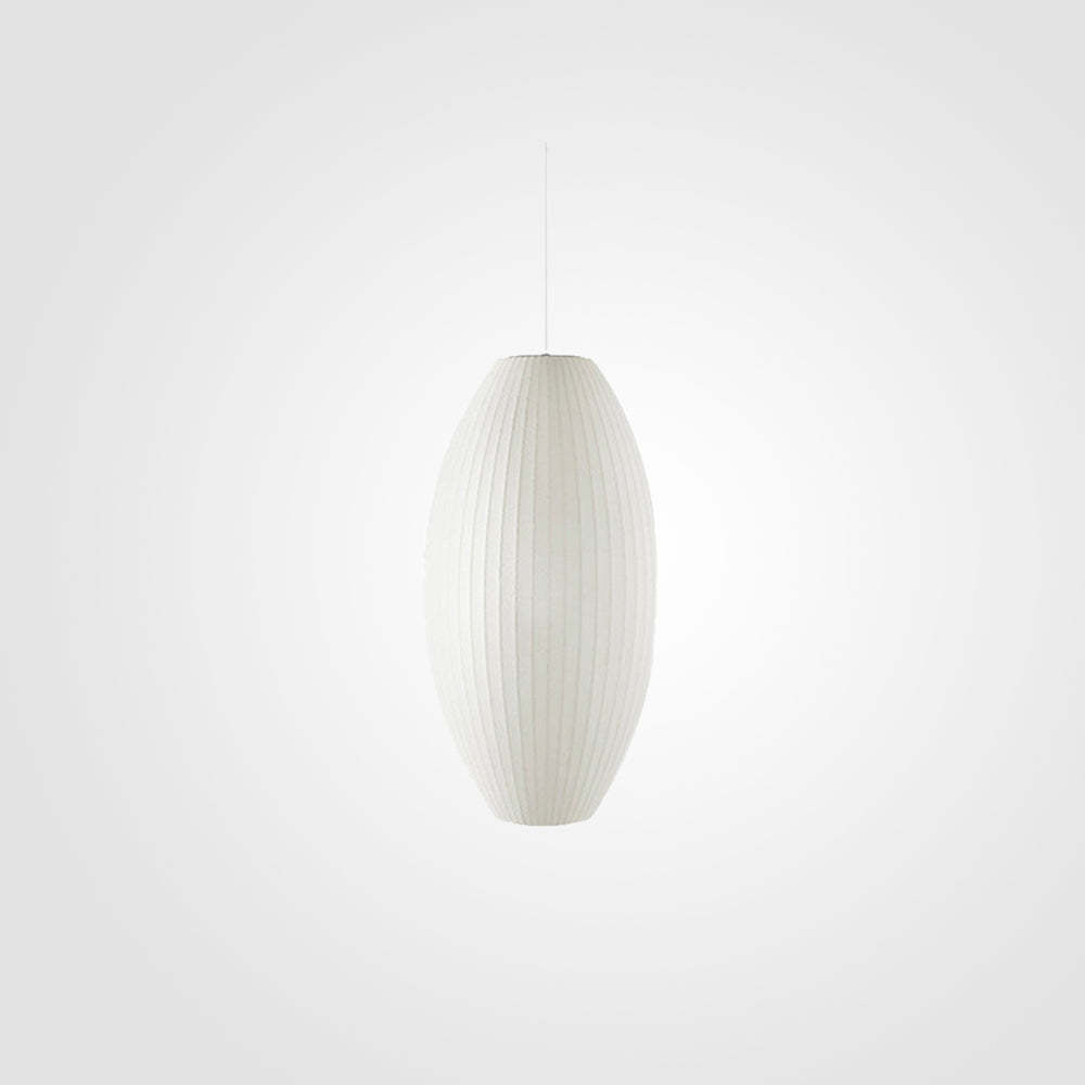 Renée pendant light with white fabric shade