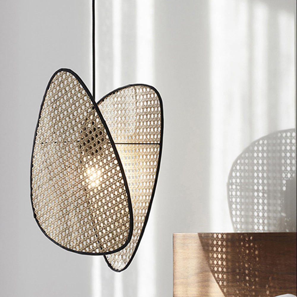 Ritta Wabi Sabi rattan pendant light, willow weave design