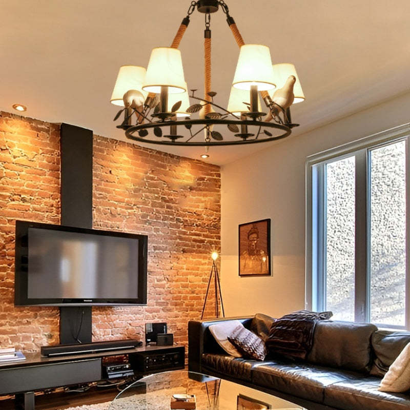 Vintage LED Chandelier in Living Room