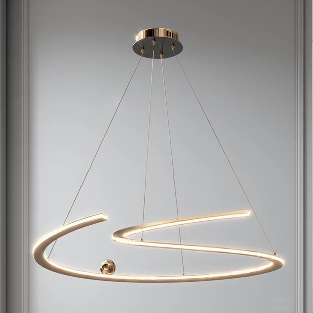 Louise Linear Pendant Light, modern minimalist design, gold finish
