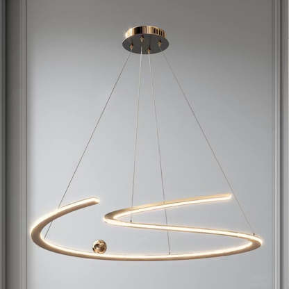 Louise Linear Pendant Light, modern minimalist design, gold finish