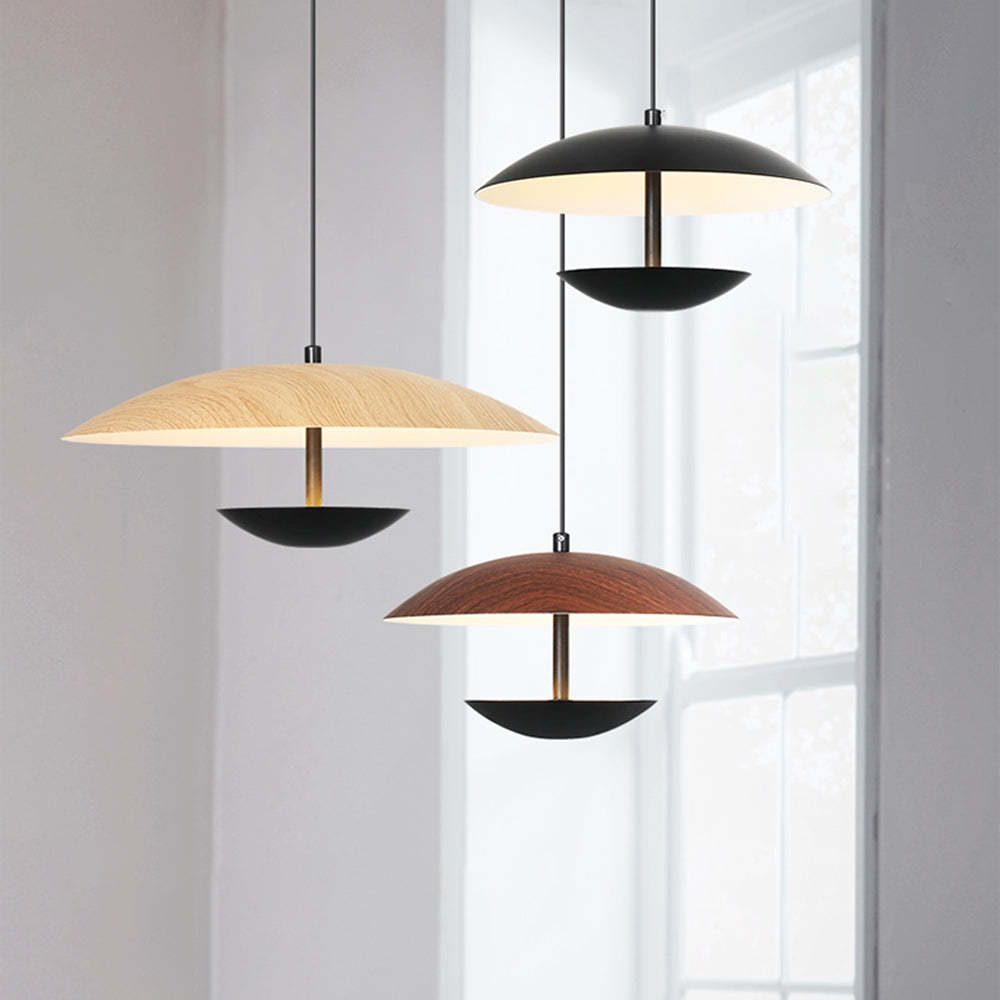 Carins Nordic LED pendant lights in wood and black
