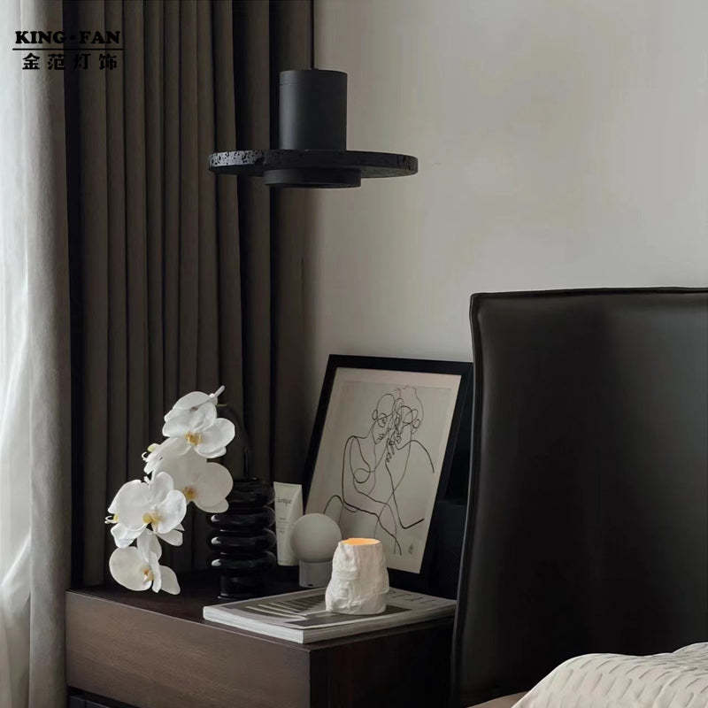 Zaid Black Pendant Light with Interior Decor