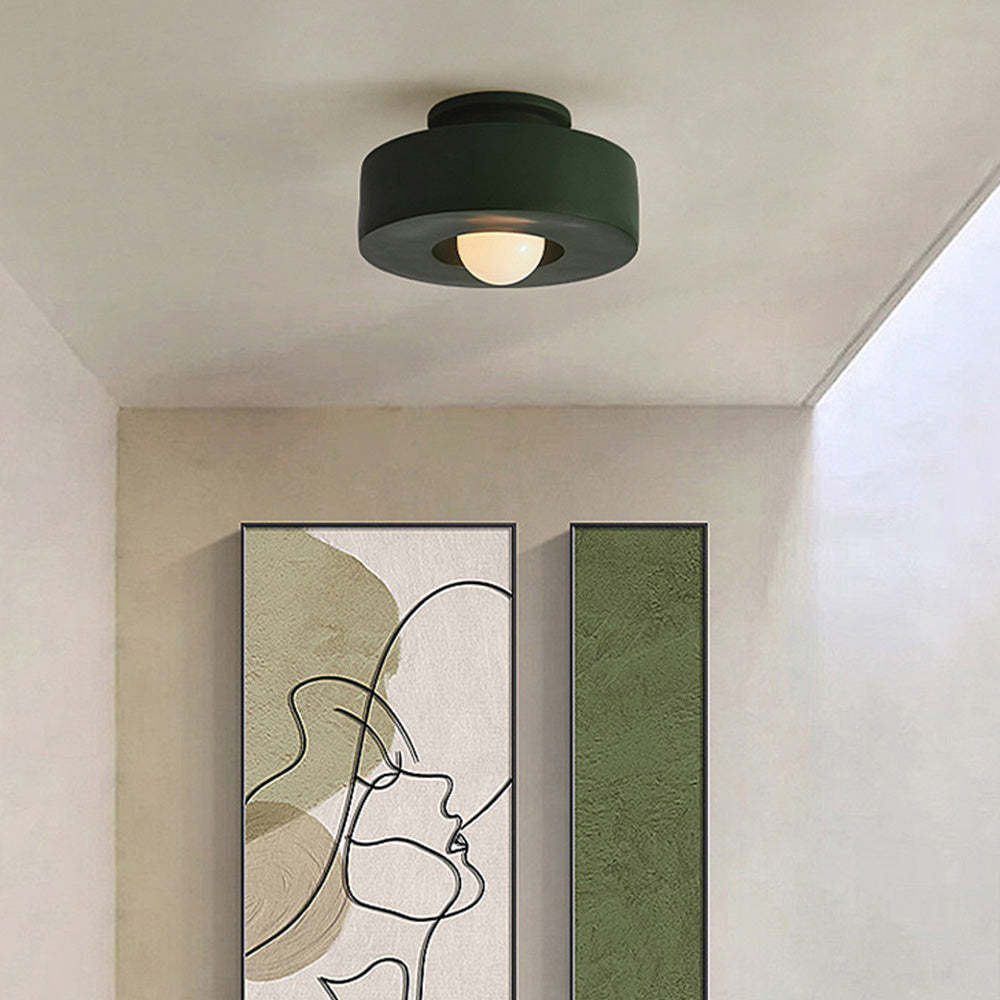 Green resin ceiling light, perfect for bedrooms