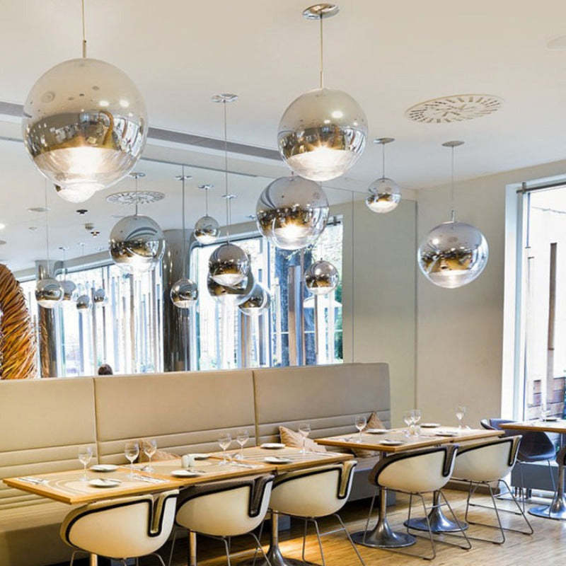 Hailie Industrial Pendant Lights in restaurant setting