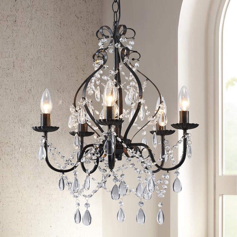 Black crystal chandelier, perfect for dining room or restaurant