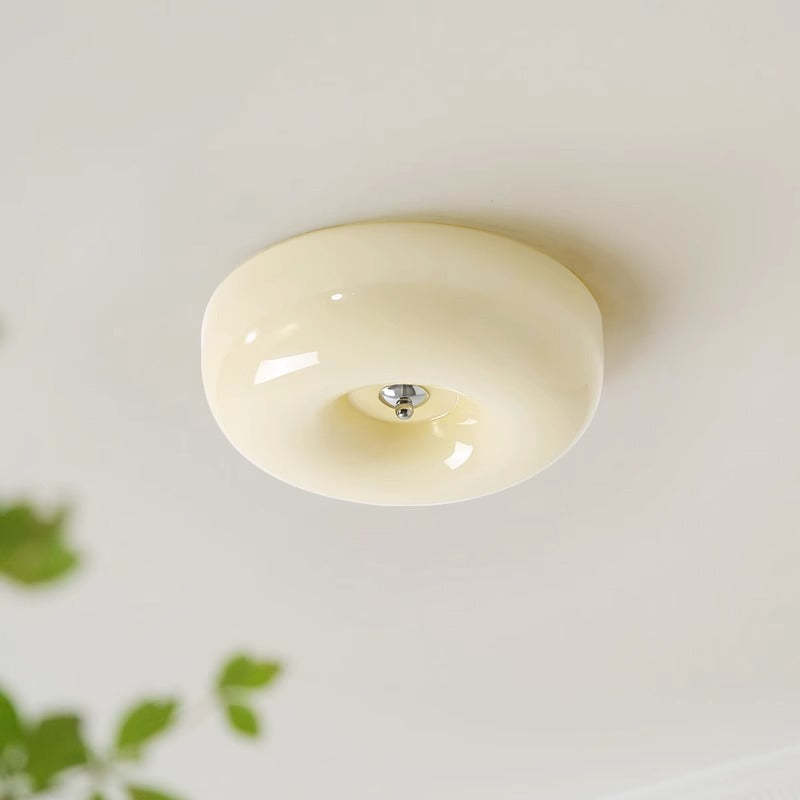 Cream glass Hailie Vintage Ceiling Light - Contemporary lighting