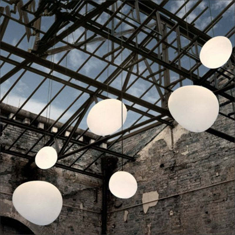 Hailie Egg-shaped Pendant Lights in a modern loft setting