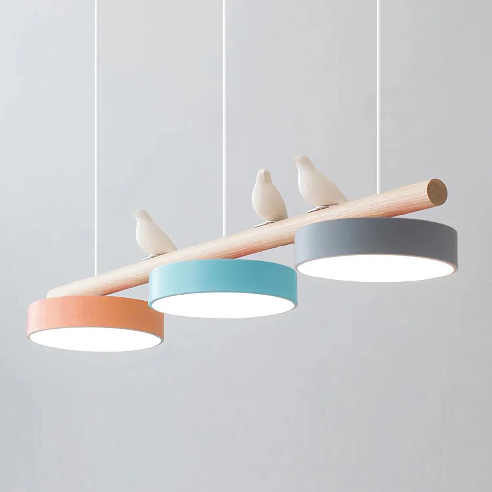Morandi Modern Metal Wood Resin Acrylic Pendant Light Dining Room Bedroom