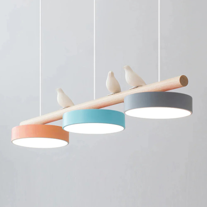 Morandi Modern Metal Wood Resin Acrylic Pendant Light Dining Room Bedroom