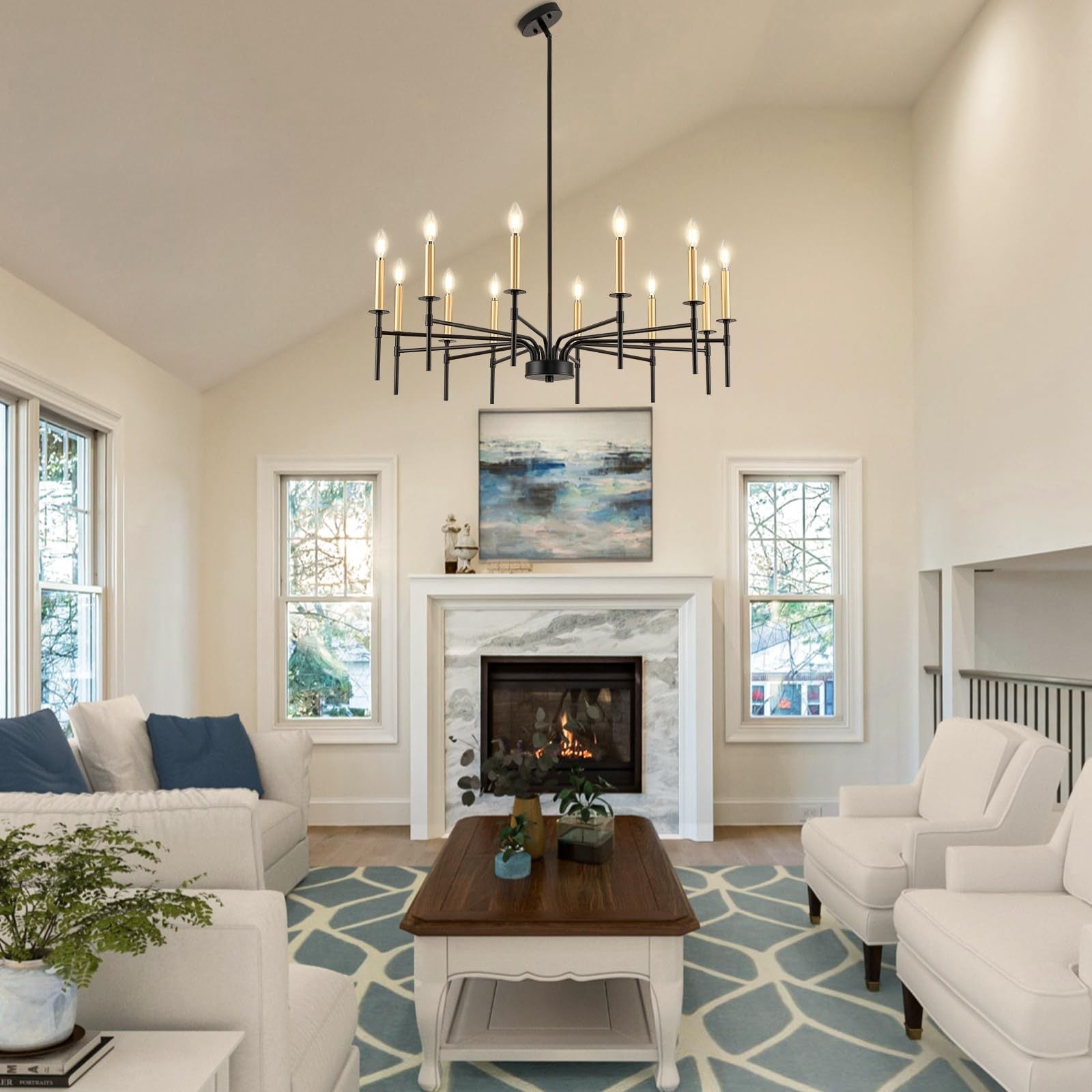 Living room with Silva pendant light