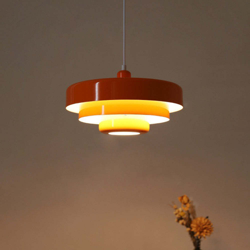 Orange Morandi LED Pendant Light - Modern Living Room Lighting