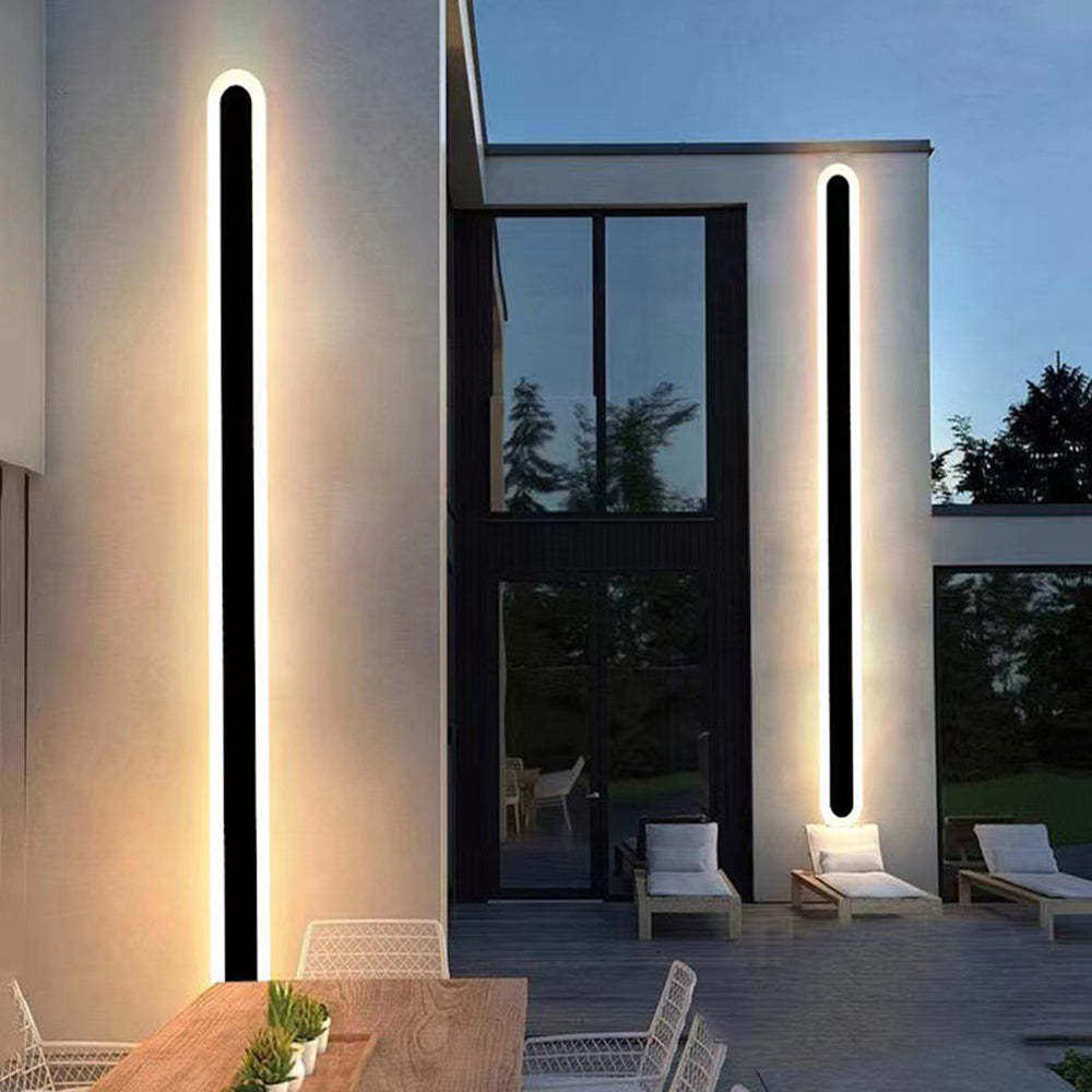 Modern outdoor wall lighting on contemporary house