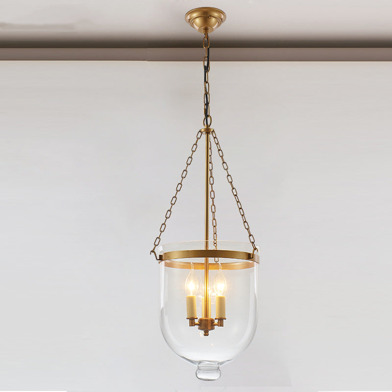Alessio industrial pendant light with glass shade