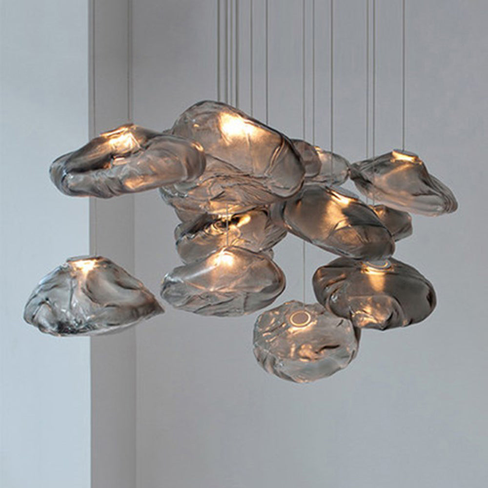 Byers gray glass pendant light cluster.