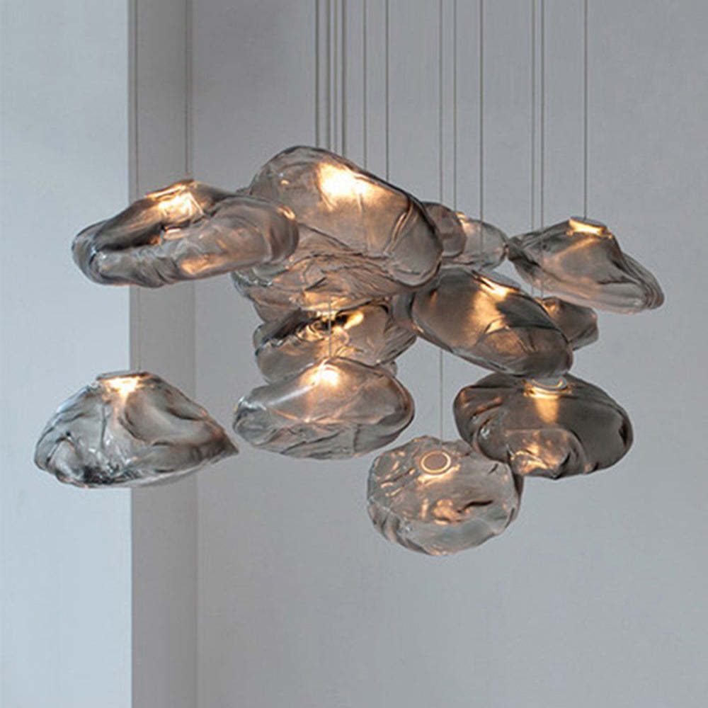 Byers gray glass pendant light cluster.