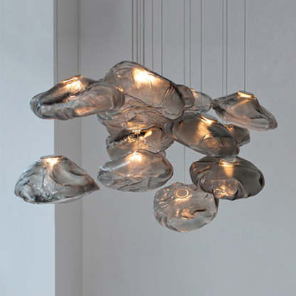 Byers gray glass pendant light cluster.