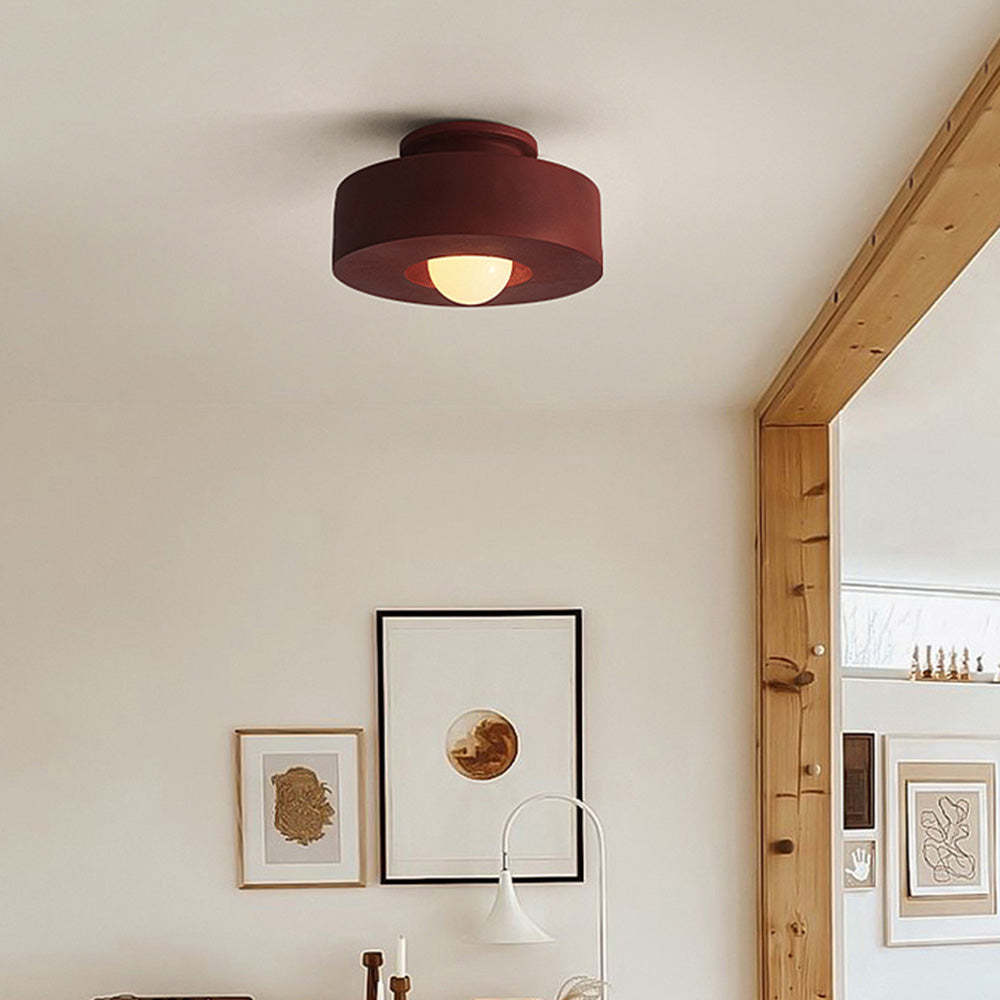 Red Morandi Flush Mount Ceiling Light in Modern Interior