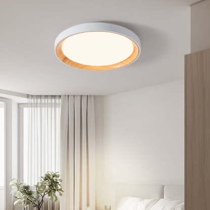 Quinn Modern LED Flush Mount Lighting Wood Acrylic Kitchen