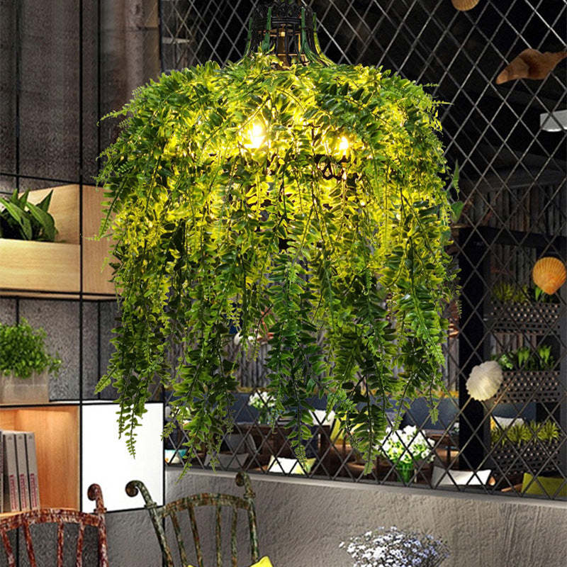 Vireo Chandelier with Green Foliage, ideal for Bedroom/Living Room