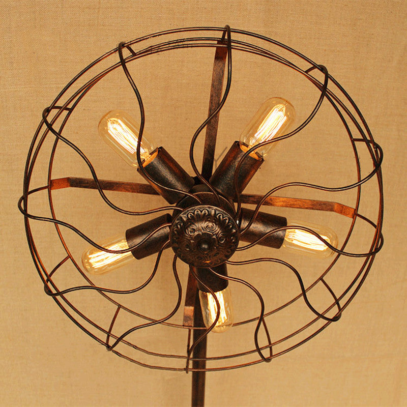 Vintage fan design floor lamp