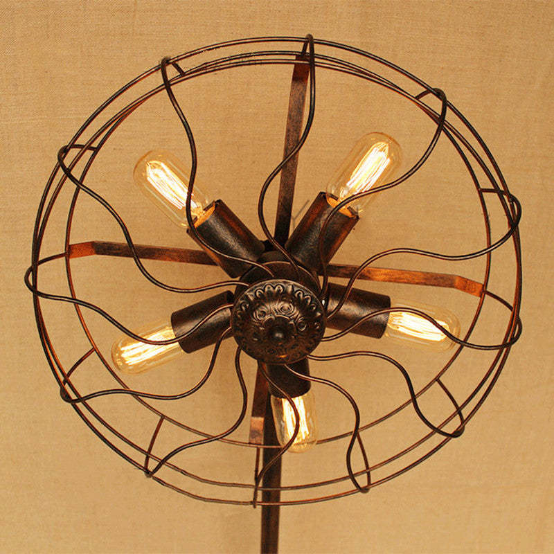 Vintage fan design floor lamp