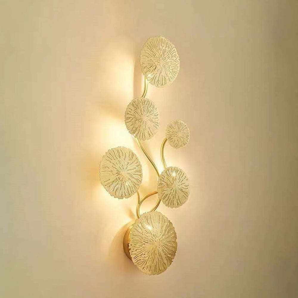 Knox lotus leaf wall sconce, modern gold finish