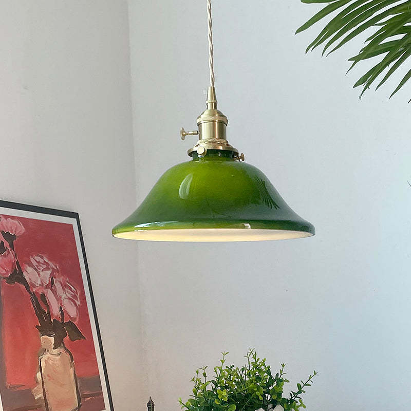 Hailie Rustic Green Glass Pendant Light - Lassola