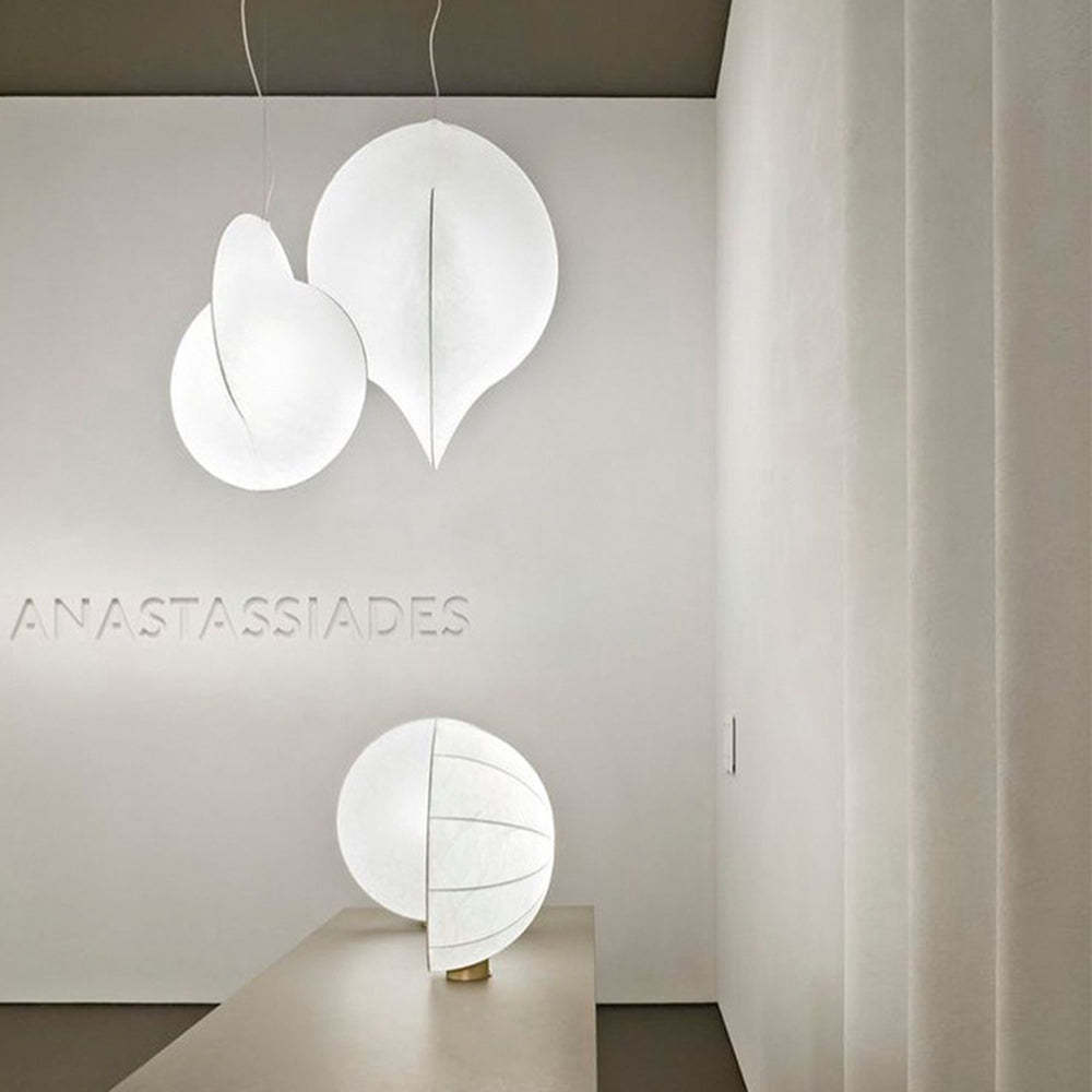 Modern Renée pendant lights by Anastassiades, white fabric design