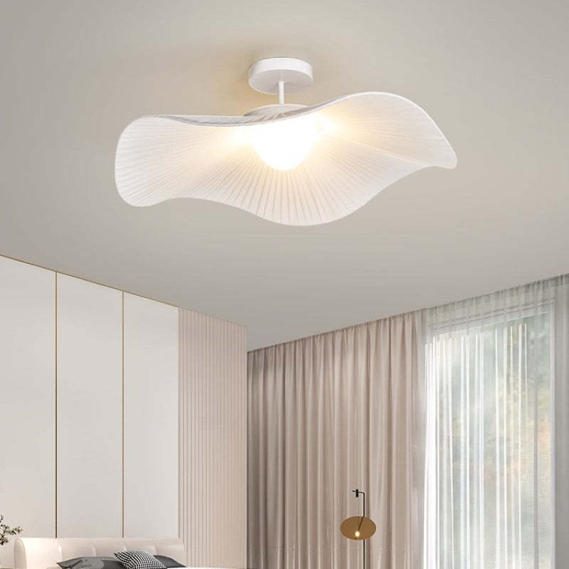 Modern white flush mount ceiling light, bedroom lighting fixture, LED