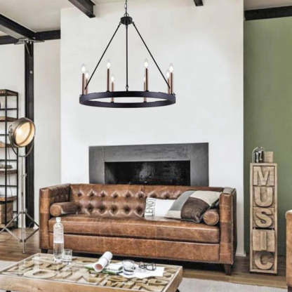 Silva Modern Industrial LED Chandelier in Living Room
