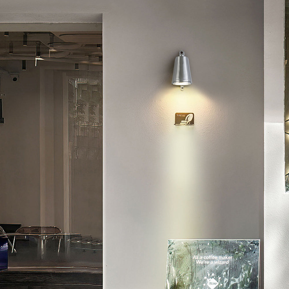 Industrial metal wall lamp Orr lighting cafe entrance.