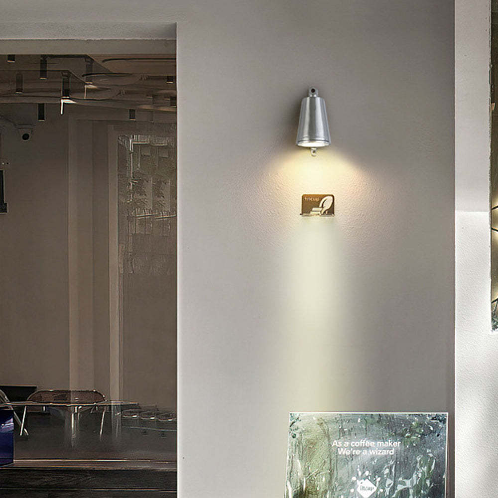 Industrial metal wall lamp Orr lighting cafe entrance.