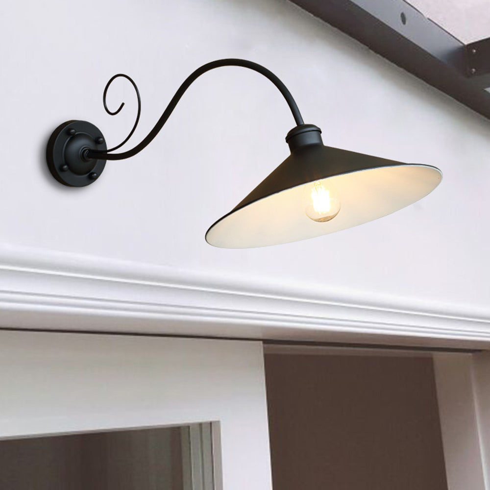 Black Alessio Vintage Outdoor Wall Lamp