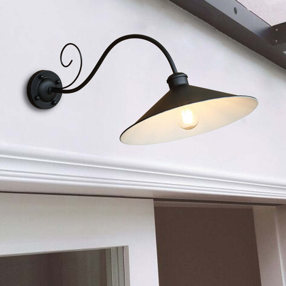 Black Alessio Vintage Outdoor Wall Lamp