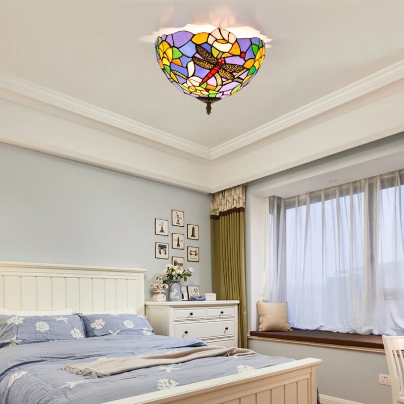 Eryn Multicolor Glass Ceiling Light in Bedroom