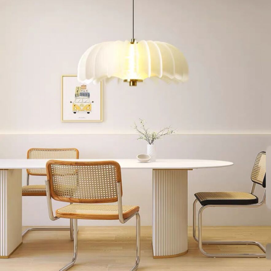 Hailie Pumpkin Pendant Light above dining table