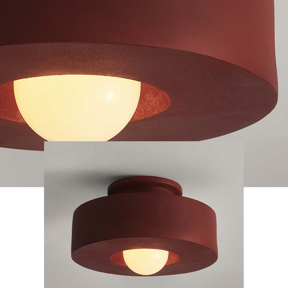Red Morandi Resin Ceiling Light, bedroom lighting fixture