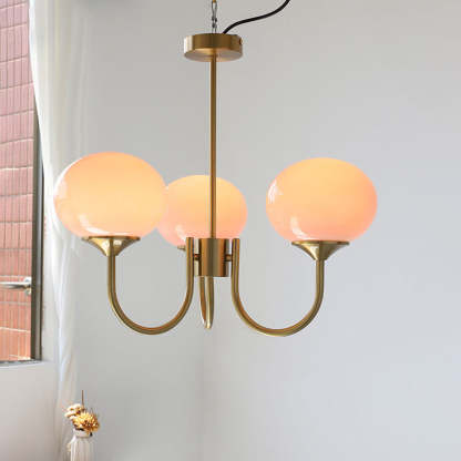 Art Deco Globe Chandelier: Hailie Retro Light Fixture