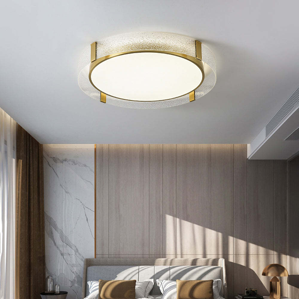 Quinn Modern Round Metal Ceiling Light in Bedroom