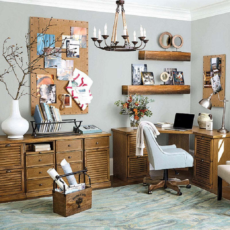 Epoch Retro American Chandelier in a home office setting
