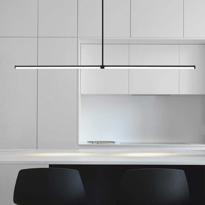 Black Edge Modern LED Pendant Light over a kitchen island