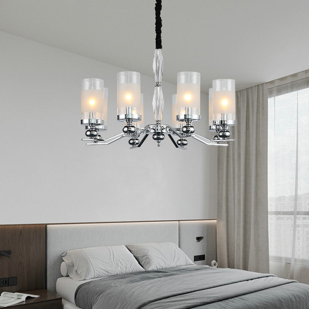 Alessio Retro Metal Glass Chandelier, 8-bulb living room light