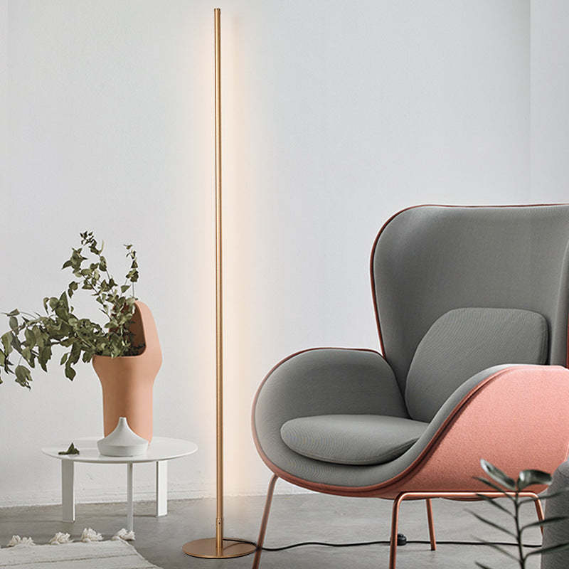 Edge floor lamp in a modern living room with minimalist design