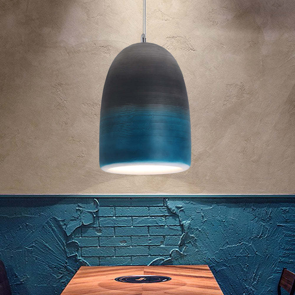 Zaid Rock Art Deco Pendant Light, blue and gray gradient