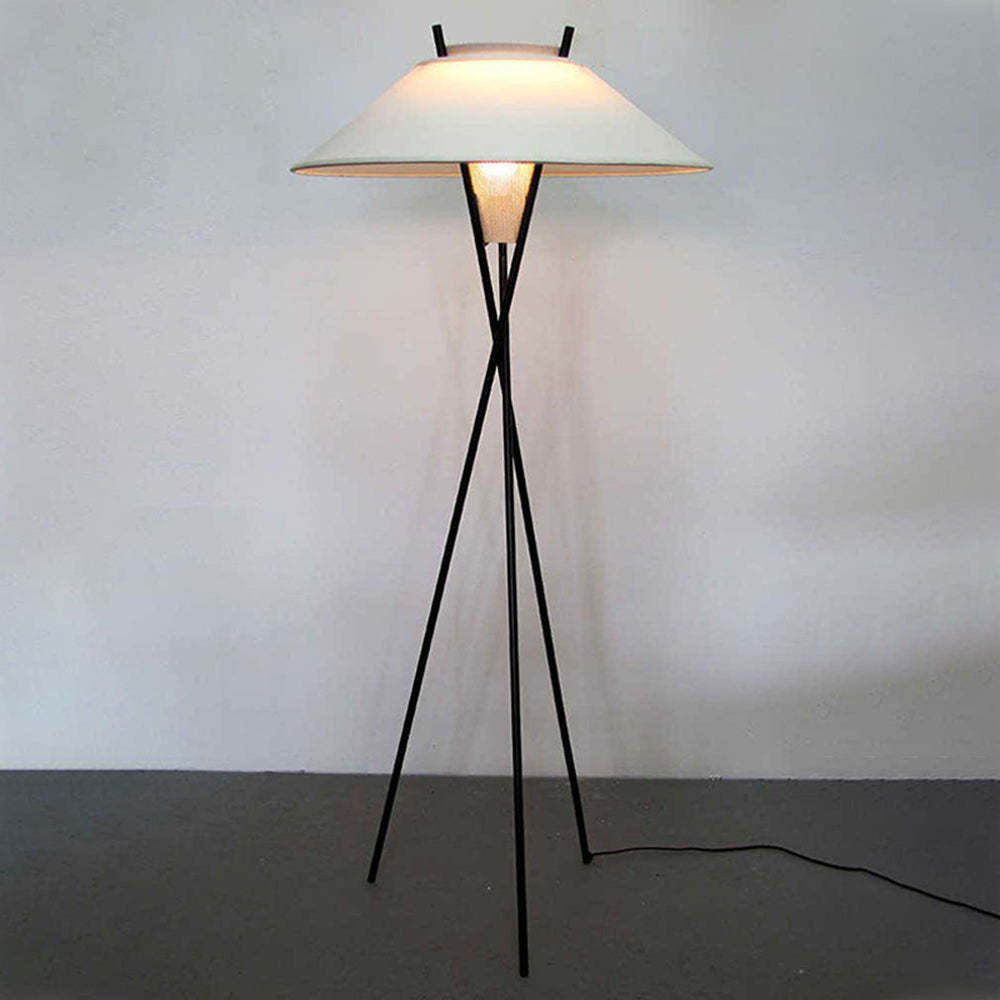 Carins Modern Tripod Floor Lamp, Fabric Shade
